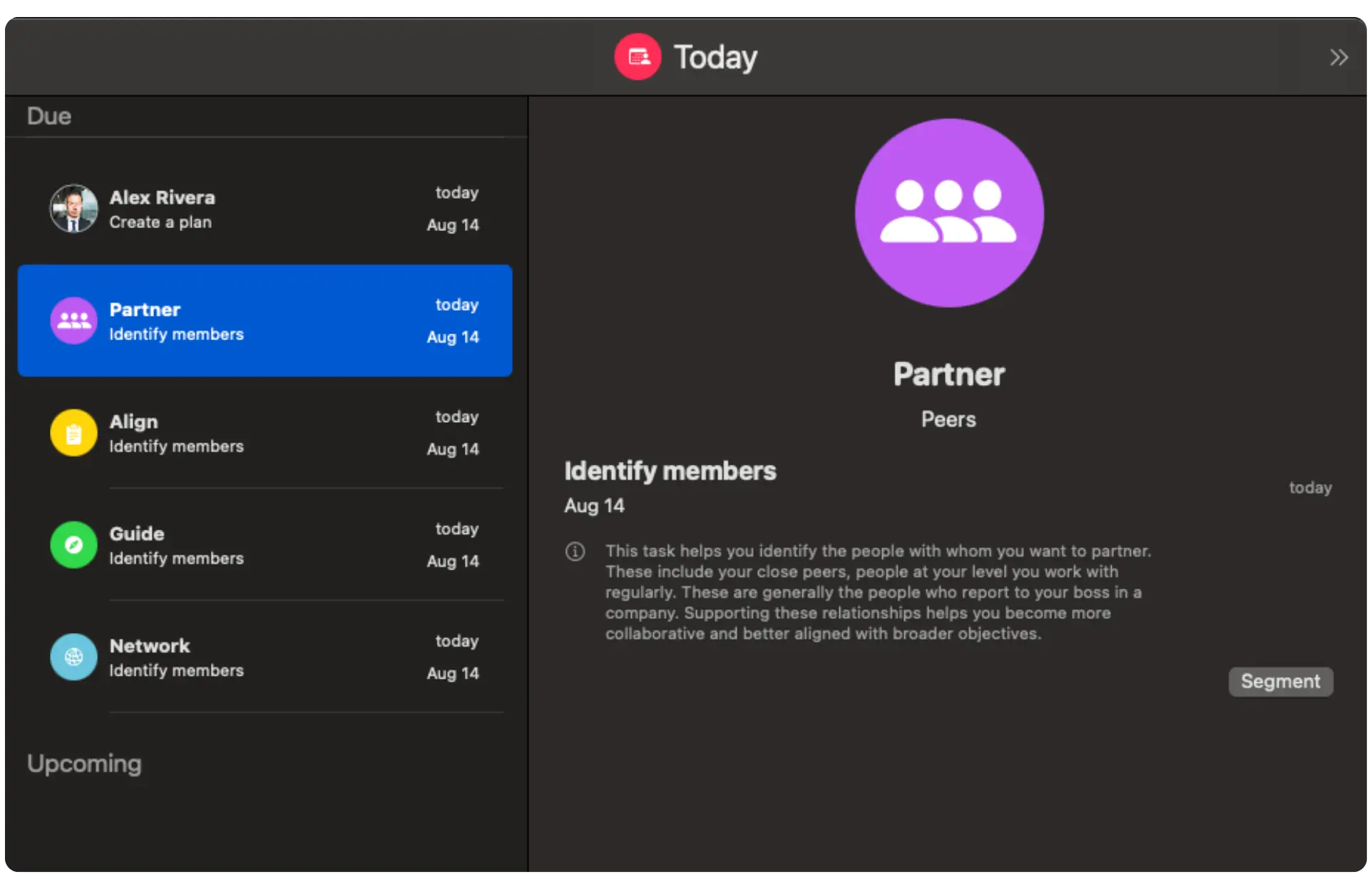 segmenting tasks