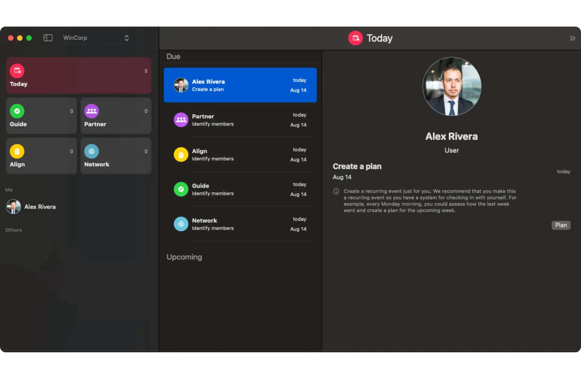 new workspace with tasks